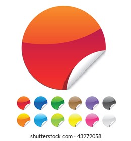 vector glossy labels, stickers set, with peeling effects. Please check similar set in my profile.