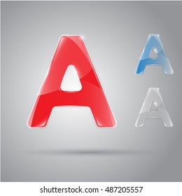 Vector glossy letter. Bright and shiny. For writing of the text.