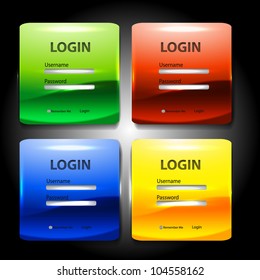 Vector glossy login form