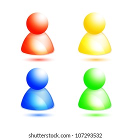 Vector glossy login icons