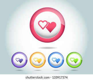 Vector Glossy Love Heart icon