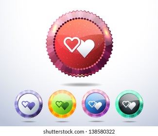 Vector Glossy Love Heart icon