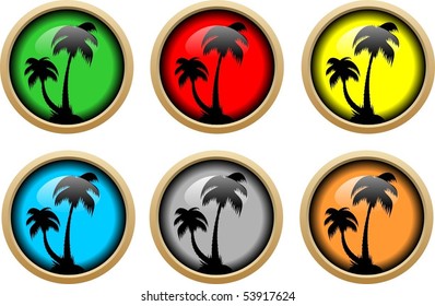 vector glossy palm buttons