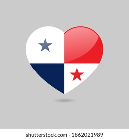 Vector Glossy Panama Flag Heart