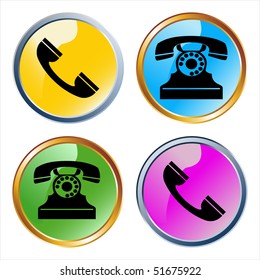 Vector glossy phones icons