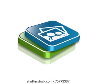 vector glossy photo web icon design element.