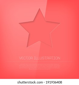 Vector glossy pink cut out star icon