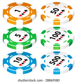 Chips de póquer brillante vectorial