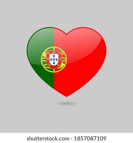 Vector Glossy Portugese Flag Heart