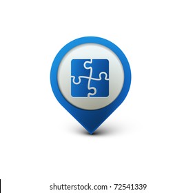 vector glossy puzzle web icon design element.