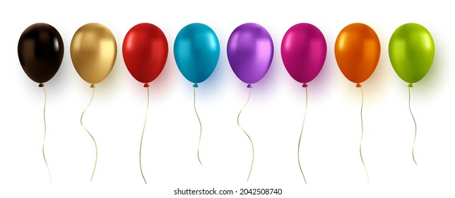 Vector glossy realistic gold baloon on transparent background