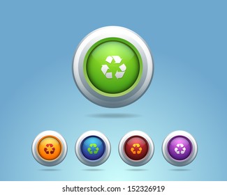 Vector Glossy Recycle - Eco Icon/Button