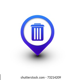 vector glossy recycle web icon design element.