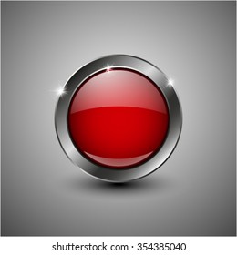 Vector glossy red button