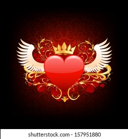 Vector glossy red hearth for valentin day illustration