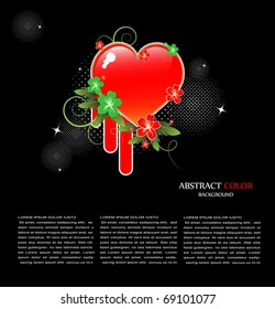 vector glossy red hearth for valentin day.