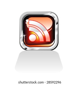VECTOR Glossy Red Rss Feed Icon