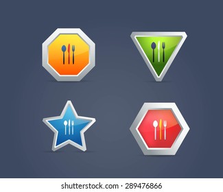 Vector Glossy Restaruant Icons 