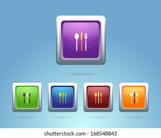 Vector Glossy Restaurant Icons