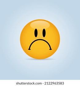 Vector Glossy Sad Frowning Icon