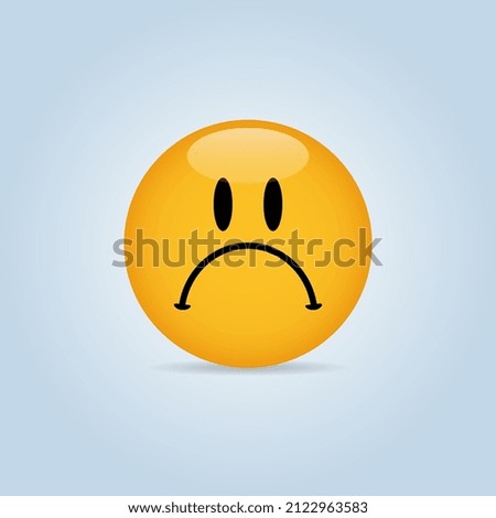 Vector Glossy Sad Frowning Icon