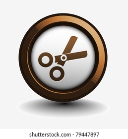 vector glossy scissors web icon design element.