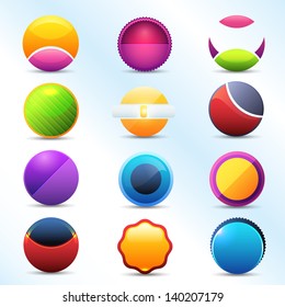 Vector Glossy Shape Icon Banner Button
