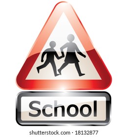 Vector Glossy Shiny School Signs
