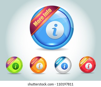 Vector Glossy Shopping Info Button/Icon and multicolored