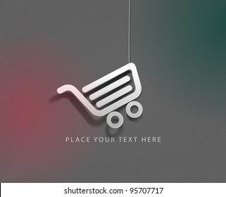 vector glossy shopping web icon design element.