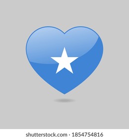Vector Glossy Somalia Flag Heart
