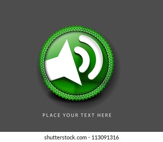 vector glossy sound web icon design element.