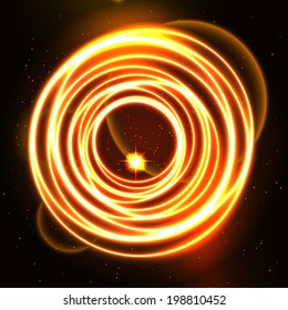 Vector Glossy Sphere. Abstract  Space Background