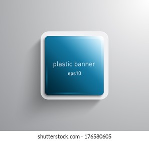 Vector Glossy Square Banner With Plastic Style For Business Design