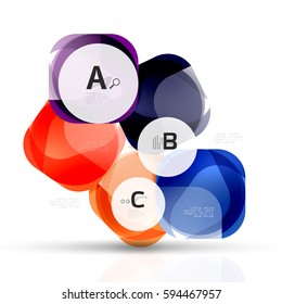 Vector glossy square elements. Vector template background for print workflow layout, diagram, number options or web design banner