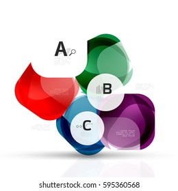 Vector glossy square elements. Vector template background for print workflow layout, diagram, number options or web design banner