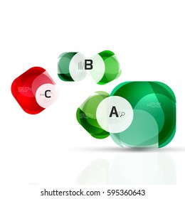 Vector glossy square elements. Vector template background for print workflow layout, diagram, number options or web design banner