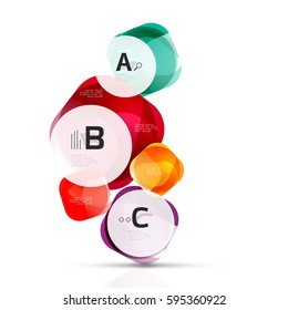Vector glossy square elements. Vector template background for print workflow layout, diagram, number options or web design banner