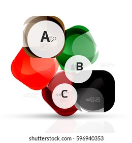 Vector glossy square elements. template background for print workflow layout, diagram, number options or web design banner
