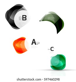 Vector glossy square elements. Vector template background for print workflow layout, diagram, number options or web design banner
