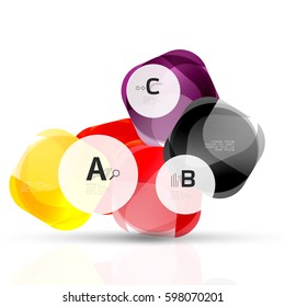 Vector glossy square elements. Vector template background for print workflow layout, diagram, number options or web design banner