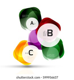 Vector glossy square elements. Vector template background for print workflow layout, diagram, number options or web design banner