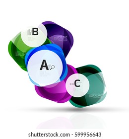 Vector glossy square elements. Vector template background for print workflow layout, diagram, number options or web design banner