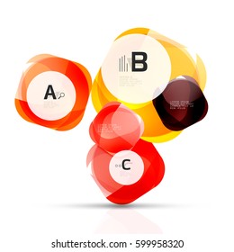 Vector glossy square elements. Vector template background for print workflow layout, diagram, number options or web design banner