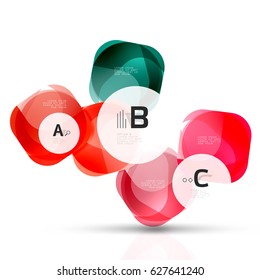 Vector glossy square elements. Vector template background for print workflow layout, diagram, number options or web design banner