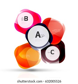 Vector glossy square elements. Vector template background for print workflow layout, diagram, number options or web design banner