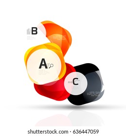 Vector glossy square elements. Vector template background for print workflow layout, diagram, number options or web design banner