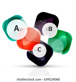 Vector glossy square elements. Vector template background for print workflow layout, diagram, number options or web design banner