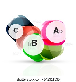 Vector glossy square elements. Vector template background for print workflow layout, diagram, number options or web design banner