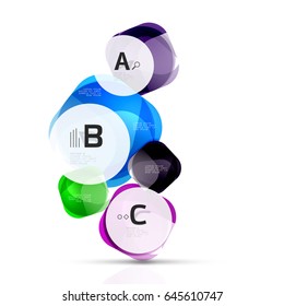 Vector glossy square elements. Vector template background for print workflow layout, diagram, number options or web design banner